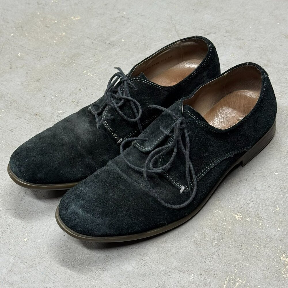 John Varvatos‎ USA Shoes Size 8 M Mens Black Suede Derby Oxford